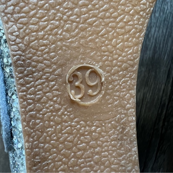 Women’s Silver Glitter Floral Wedges Platform Sandals Size 8 - Picture 11 of 12